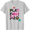 Play-Doh Squished Pro Center Bold Filled Logo T-Shirt(Silver Grey)