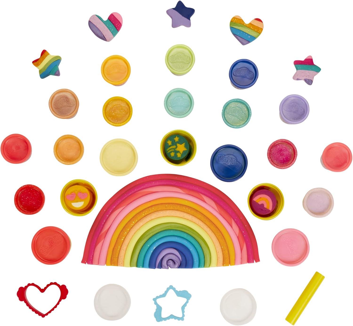 imagePlayDoh Bright n Happy Variety Pack with 21 Cans of Modeling Compound Including Scented Sparkle Metallic Arts and Crafts Toy for Kids 3 and Up NonToxic Amazon Exclusive