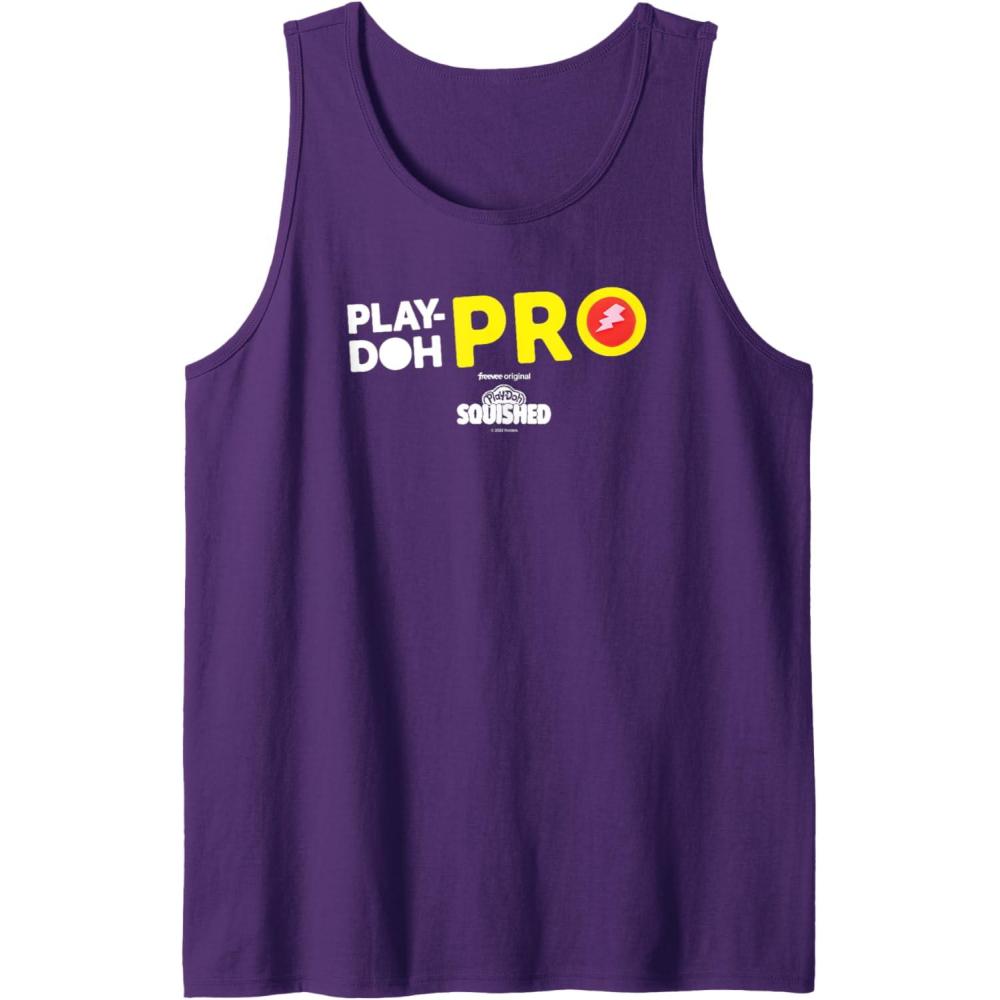 imagePlayDoh Squished Center PlayDoh Pro Bold Lightning Logo Tank TopPurple