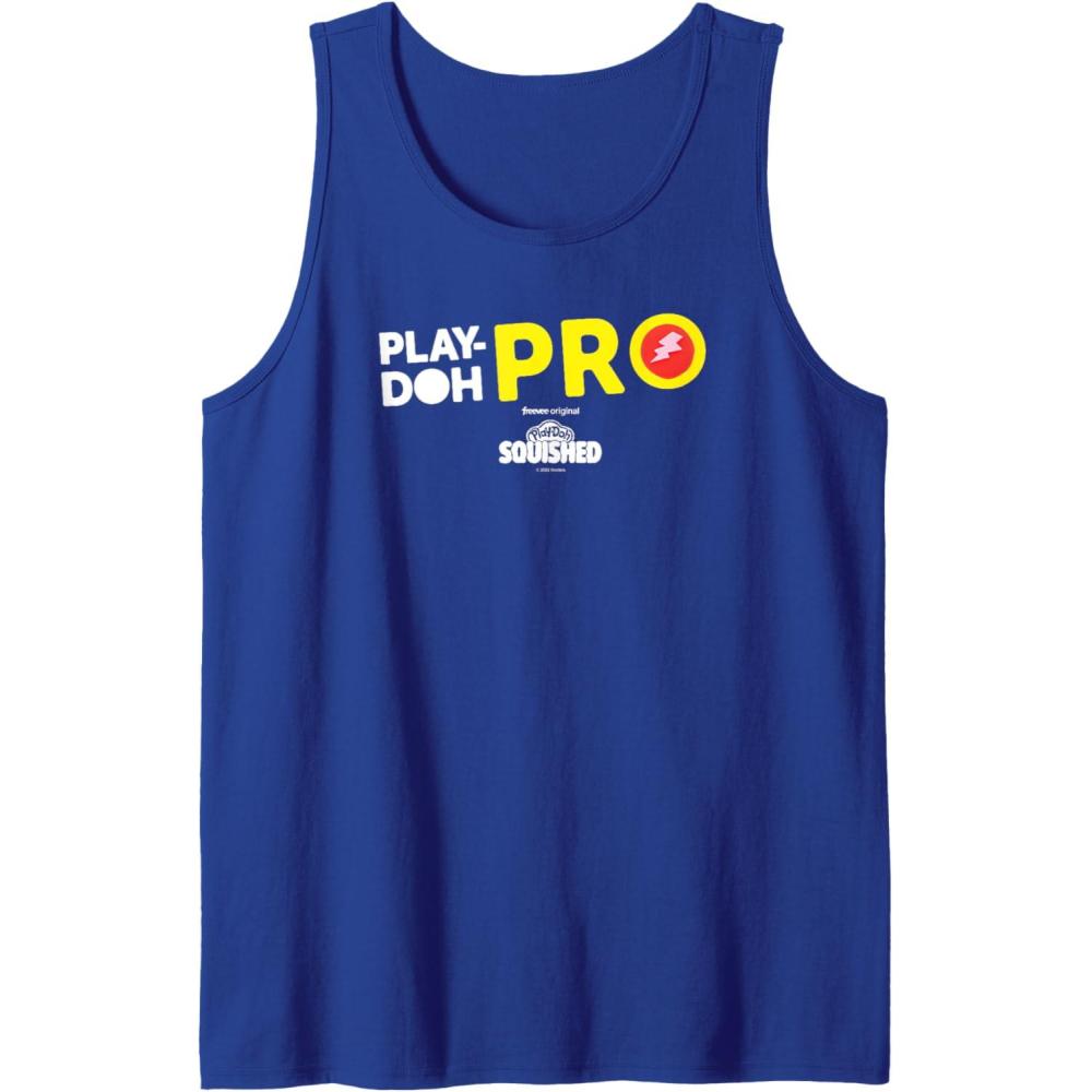 imagePlayDoh Squished Center PlayDoh Pro Bold Lightning Logo Tank TopRoyal Blue