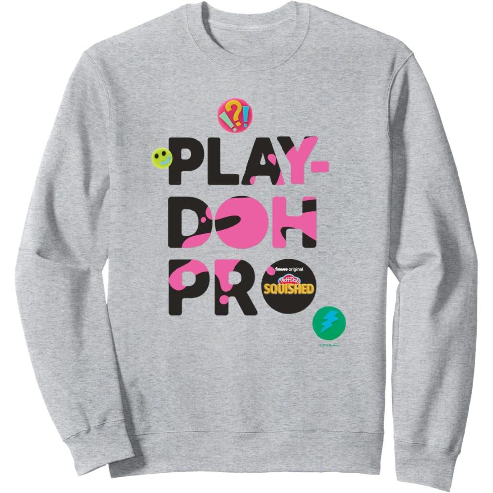 imagePlayDoh Squished Pro Center Bold Filled Logo SweatshirtHeather Grey