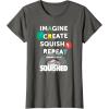 Play-Doh Squished Imagine Create Repeat Rainbow Stack Logo T-Shirt(Asphalt Grey)