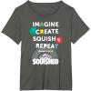 Play-Doh Squished Imagine Create Repeat Rainbow Stack Logo T-Shirt(Asphalt Grey)