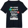 Play-Doh Squished Imagine Create Repeat Rainbow Stack Logo T-Shirt(Black)