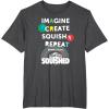 Play-Doh Squished Imagine Create Repeat Rainbow Stack Logo T-Shirt(Dark Heather Grey)