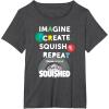 Play-Doh Squished Imagine Create Repeat Rainbow Stack Logo T-Shirt(Dark Heather Grey)