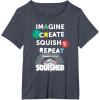 Play-Doh Squished Imagine Create Repeat Rainbow Stack Logo T-Shirt(Heather Blue)