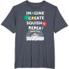 Play-Doh Squished Imagine Create Repeat Rainbow Stack Logo T-Shirt(Heather Blue)