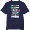 Play-Doh Squished Imagine Create Repeat Rainbow Stack Logo T-Shirt(Navy Blue)