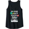 Play-Doh Squished Imagine Create Repeat Rainbow Stack Logo Tank Top(Black)