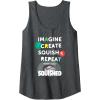 Play-Doh Squished Imagine Create Repeat Rainbow Stack Logo Tank Top(Dark Heather Grey)