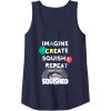 Play-Doh Squished Imagine Create Repeat Rainbow Stack Logo Tank Top(Navy Blue)
