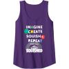 Play-Doh Squished Imagine Create Repeat Rainbow Stack Logo Tank Top(Purple)