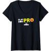 Play-Doh Squished Center Play-Doh Pro Bold Lightning Logo V-Neck T-Shirt(Black)