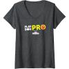 Play-Doh Squished Center Play-Doh Pro Bold Lightning Logo V-Neck T-Shirt(Dark Heather Grey)