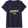 Play-Doh Squished Center Play-Doh Pro Bold Lightning Logo V-Neck T-Shirt(Navy Blue)
