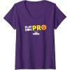 Play-Doh Squished Center Play-Doh Pro Bold Lightning Logo V-Neck T-Shirt(Purple)