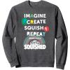 Play-Doh Squished Imagine Create Repeat Rainbow Stack Logo Sweatshirt(Dark Heather Grey)