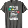 Play-Doh Squished Imagine Create Repeat Rainbow Stack Logo T-Shirt(Asphalt Grey)