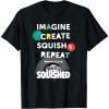 Play-Doh Squished Imagine Create Repeat Rainbow Stack Logo T-Shirt(Black)