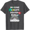 Play-Doh Squished Imagine Create Repeat Rainbow Stack Logo T-Shirt(Dark Heather Grey)