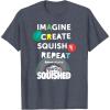Play-Doh Squished Imagine Create Repeat Rainbow Stack Logo T-Shirt(Heather Blue)