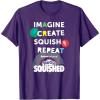 Play-Doh Squished Imagine Create Repeat Rainbow Stack Logo T-Shirt(Purple)