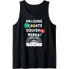 Play-Doh Squished Imagine Create Repeat Rainbow Stack Logo Tank Top(Black)