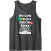 Play-Doh Squished Imagine Create Repeat Rainbow Stack Logo Tank Top(Dark Heather Grey)