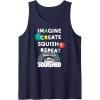 Play-Doh Squished Imagine Create Repeat Rainbow Stack Logo Tank Top(Navy Blue)