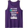 Play-Doh Squished Imagine Create Repeat Rainbow Stack Logo Tank Top(Purple)