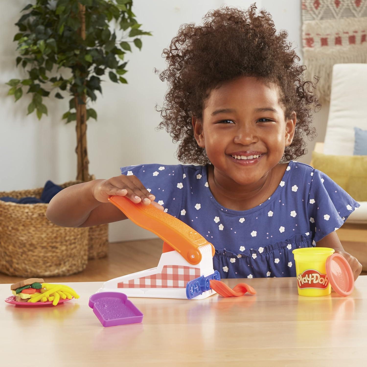 imagePlayDoh Kitchen Creations Fun Factory Playset Arts and Crafts Toy for Kids 3 Years and Up with 12 Cans and 42 Tools Amazon Exclusive